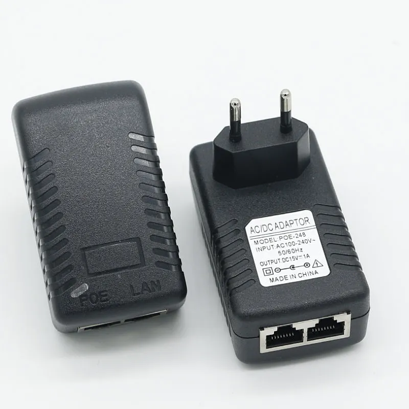 15V 1A Duvara Montajlı Euro Fiş Ethernet POE Enjektör