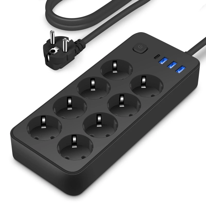 4 USB Bağlantı Noktalı AB Standardı Güç Şeridi 8 AC