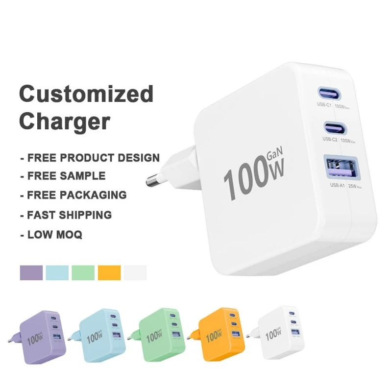 PD 3.0 100W Tip C Hızlı Şarj Cihazı İngiltere ABD AU AB Uyumlu Duvar Şarj Cihazı